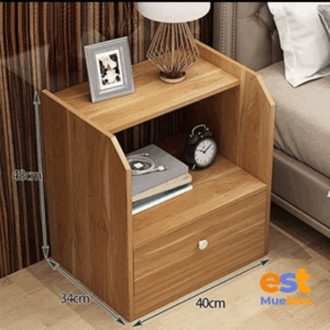 Mobiliario para dormitorio con gaveta inferior MN-0020 | 40cm Ancho x 34cm Fondo x 48cm Alto