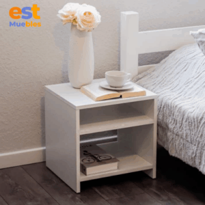 Mesa de noche con repisas en melamina MN-0009 | 40cm Ancho x 30cm Fondo x 40 cm Alto