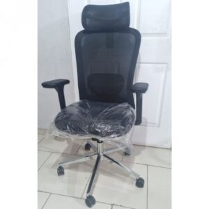 Silla de Oficina Gerencial Premium Cabecera Modelo Monet Soporta hasta 300 Lbs mkt 300smna de Malla | Muebles Zeus El Salvador