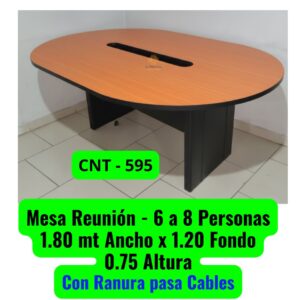 Mesa de Reunion de 6 a Personas Color haya con ranura pasa cables El Salvador Tecnologia cnt 595
