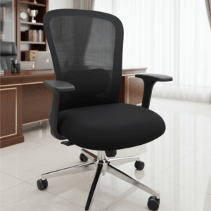 Silla Secretarial Ergonómica de Malla Respaldo Medio -Modelo Monet NEGRO - Soporta hasta 300 Lbs - mkt-300smn Ergon...