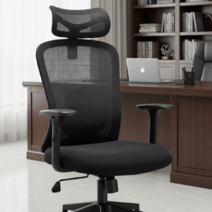 Silla de Oficina de Malla Gerencial con Cabecera -Modelo Monet - Soporta hasta 300 Lbs - mkt-300smna Ergonómica Ze...