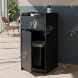 Basurero para interiores en ZEUS-BRM0002 | 55cm Ancho x 56cm Fondo x 100cm Alto