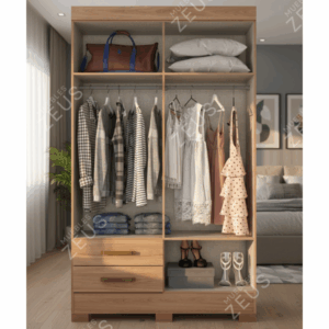 Closet de Melamina para Hogar – ZEUS-CDM0045 - 2.00 Altura - 1.10 Ancho x 0.40 fondo