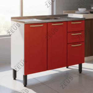 Mueble de cocina Con fregadero - Alto 89cm x Ancho 105cm x Profundo 43cm - PLT-MCB0018