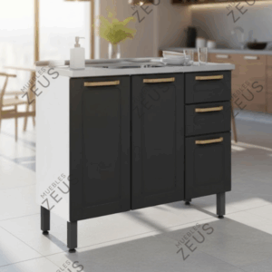 Mueble de cocina con fregadero - Alto 89cm x Ancho 105cm x Profundo 45cm - PLT-MCB0026