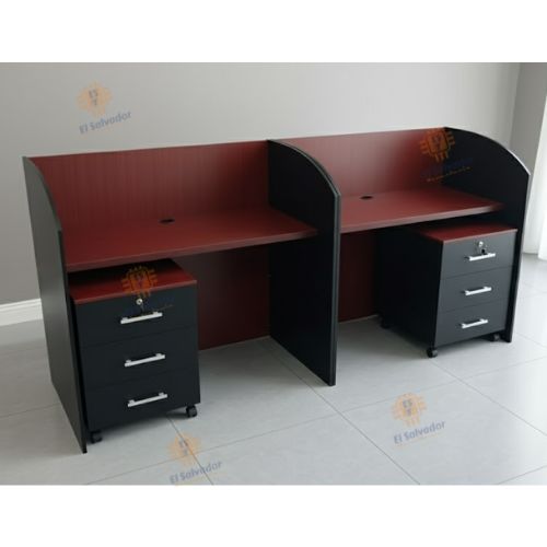 Módulo de trabajo para 2 personas - TLS 878 - 2.40m Ancho x 0.50m Fondo x 1.10m Altura total