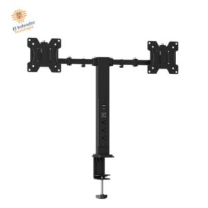 Rack soporte para monitor doble con regleta integrada y puertos USB Klip Xtreme KMM-510 13-32 pulgadas Tipo Prensa