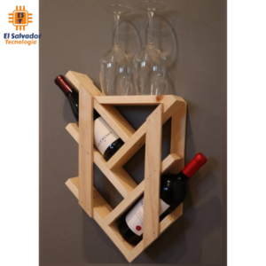 Estante vinero para el hogar en melamina-ZEUS-ORG0004 | 40cm Ancho x 12cm Fondo x 50cm Alto