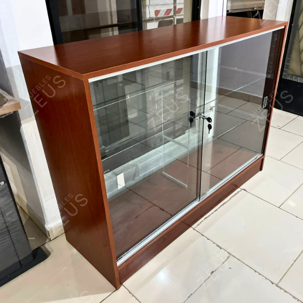 Vitrina Exhibidora para Área de cobros – 1.20 m ancho x 0.40 m fondo x 0.90 m alto - MAX-66