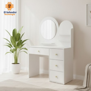 Elegante tocador en melamina con espejo-ZEUS-TCM0003