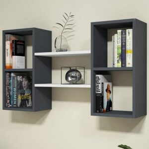 Repisa aerea en melamina para adornos TLS-6111 | 110cm Ancho x 20cm Fondo x 90cm Alto