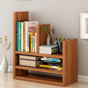 Estetico librero para organizar libros y cuadernos-TLS-6101-Cedro rojo | 53cm Ancho x 29cm Fondo x 89cm Alto