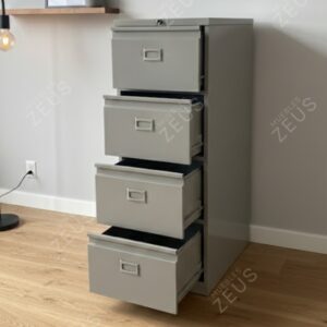 Archivo de Oficina 4 Gavetas JNX Beige Claro Oficio-MAS AMPLIO - Metálico  1.30 Altura x 0.48 Ancho x 0.70 Fondo