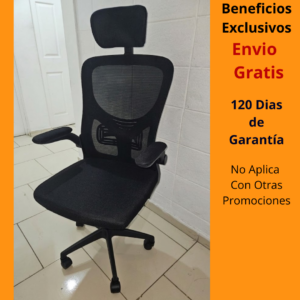 Silla Gerencial Karla - Reposabrazos Flexibles - Reposacabezas Ajustable - Soporta 275 Lbs