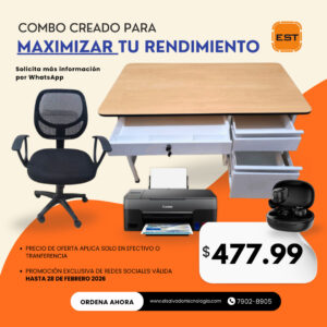 combo silla + escritorio + impresora + audifonos