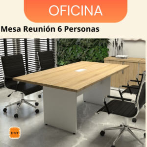 Mesa de Reunion TLS para 6 Personas - 1.80 mt Ancho x 1.20 mt Fondo x 0.76 mt Altura M10