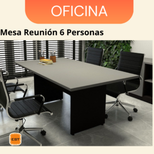 Mesa de Reunion TLS para 6 Personas - 1.80 mt Ancho x 1.20 mt Fondo x 0.76 mt Altura M12