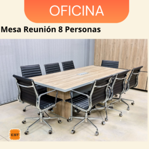 Mesa de Reunion TLS para 8 Personas - 2.20 mt Ancho x 1.30 mt Fondo x 0.76 mt Altura M17