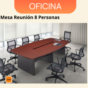 Mesa de Reunion TLS para 8 Personas - 2.20 mt Ancho x 1.30 mt Fondo x 0.76 mt Altura M18