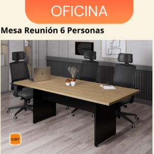 Mesa de Reunion TLS para 6 Personas - 1.80 mt Ancho x 1.20 mt Fondo x 0.76 mt Altura M3