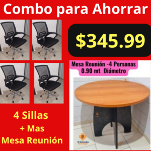 Combo para Ahorrar - Sillas de Oficina Ejecutiva + Mesa de Reunion