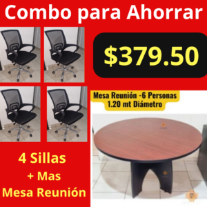 Combo para Ahorrar - Sillas de Oficina Ejecutiva + Mesa de Reunion
