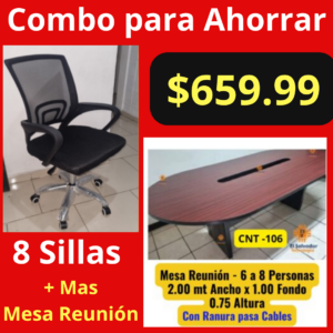 Combo para Ahorrar - Sillas de Oficina Ejecutiva + Mesa de Reunion