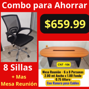 Combo para Ahorrar - Sillas de Oficina Ejecutiva + Mesa de Reunion