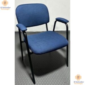 Silla de Espera y Respaldo de tela con Brazos - Soporta 300 LBS  - AZUL