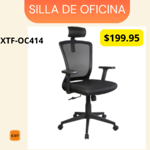 Silla de Oficina Ergonómica XTF-OC414 Muebles Zeus® – Con Cabecera, Soporte Lumbar, Mesh