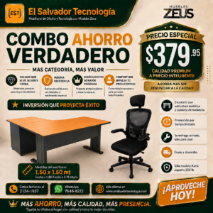 Combo para Ahorro Ejecutivo - Escritorio mas Silla de Oficina - 339