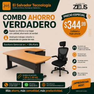 Combo para Ahorro Ejecutivo - Escritorio mas Silla de Oficina - 337