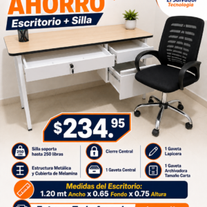 Combo para Ahorro - Escritorio mas Silla de Oficina -126