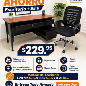 Combo para Ahorro - Escritorio mas Silla de Oficina -125