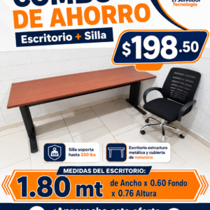 Combo para Ahorro - Escritorio mas Silla de Oficina -123