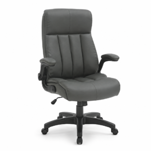 Silla de Oficina Presidencial con Soporte Lumbar PRST 0010 Muebles Ergonmica Oscuro de Cuero PU | Muebles Zeus El Salvador