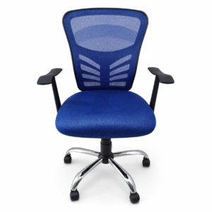 Silla de Oficina Ejecutiva de Alto Rendimiento Monica Blue de Malla | Muebles Zeus El Salvador