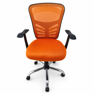 Silla de Oficina Ejecutiva para Largas Jornadas Monica Orange mkt 280 de Malla | Muebles Zeus El Salvador