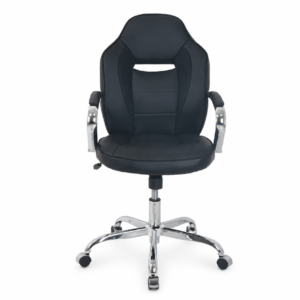 Silla de Oficina Ejecutiva de Alto Rendimiento PRST 0012 Muebles Ergonmica Base Cromada de Cuero PU | Muebles Zeus El Salvador